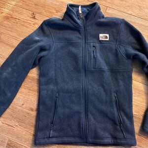 The North Face Navy Blue Fleece Jacket boys large 16-18 excellent condition